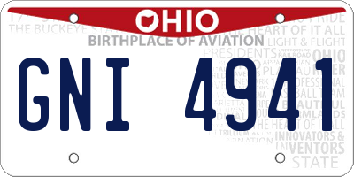 OH license plate GNI4941