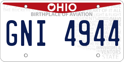 OH license plate GNI4944