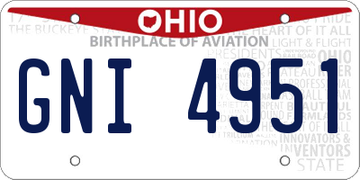 OH license plate GNI4951