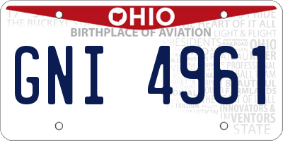 OH license plate GNI4961