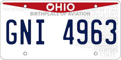 OH license plate GNI4963