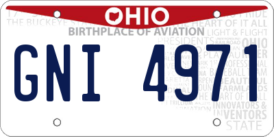 OH license plate GNI4971