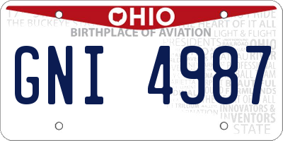 OH license plate GNI4987