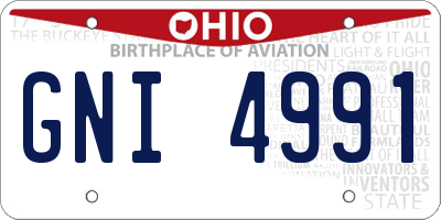 OH license plate GNI4991