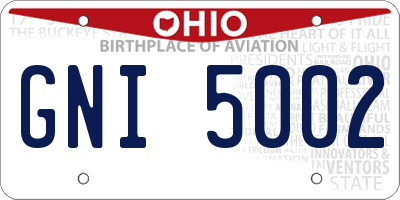 OH license plate GNI5002