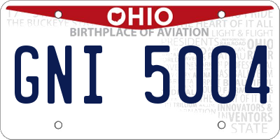 OH license plate GNI5004