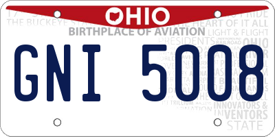 OH license plate GNI5008