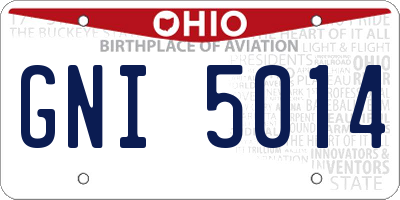 OH license plate GNI5014