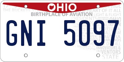 OH license plate GNI5097
