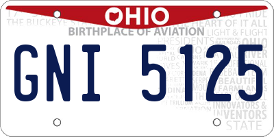 OH license plate GNI5125