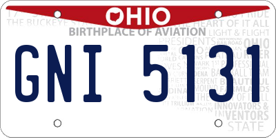 OH license plate GNI5131