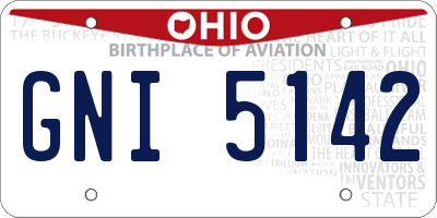 OH license plate GNI5142