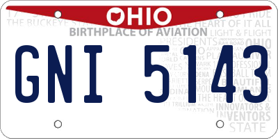 OH license plate GNI5143