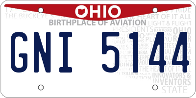 OH license plate GNI5144