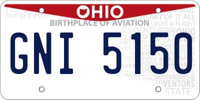OH license plate GNI5150