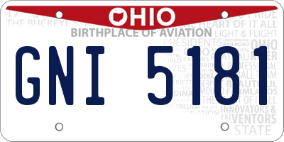 OH license plate GNI5181