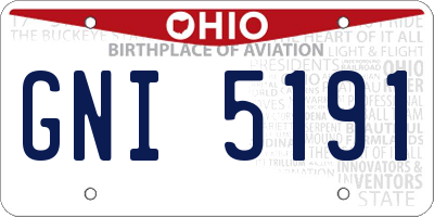 OH license plate GNI5191