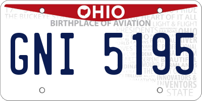 OH license plate GNI5195