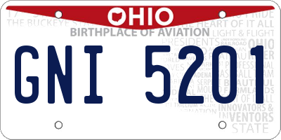 OH license plate GNI5201