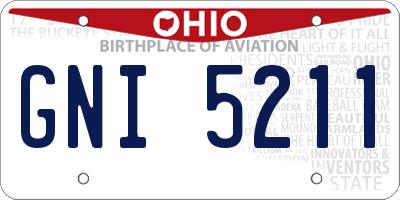 OH license plate GNI5211