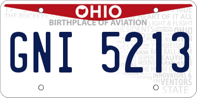 OH license plate GNI5213