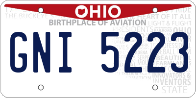 OH license plate GNI5223