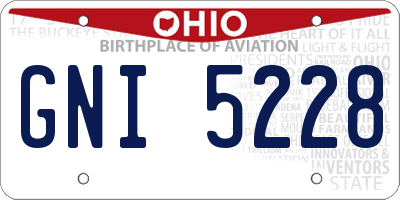 OH license plate GNI5228