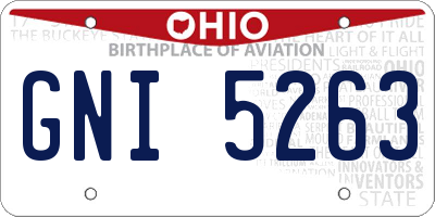 OH license plate GNI5263