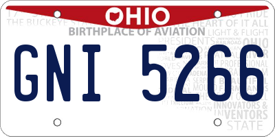 OH license plate GNI5266