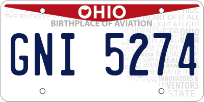 OH license plate GNI5274