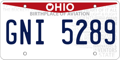 OH license plate GNI5289