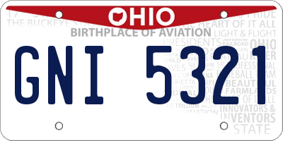 OH license plate GNI5321