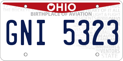 OH license plate GNI5323
