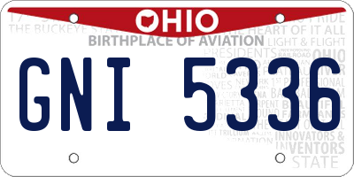 OH license plate GNI5336