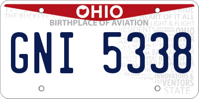 OH license plate GNI5338