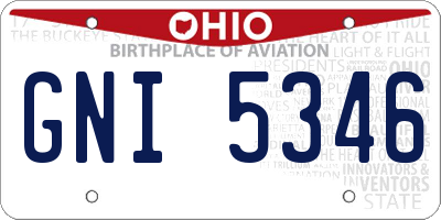 OH license plate GNI5346
