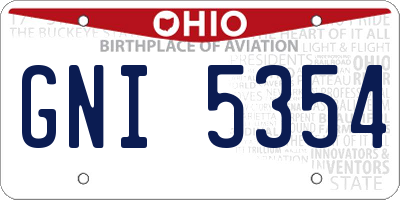 OH license plate GNI5354