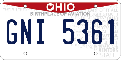 OH license plate GNI5361