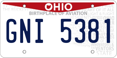 OH license plate GNI5381