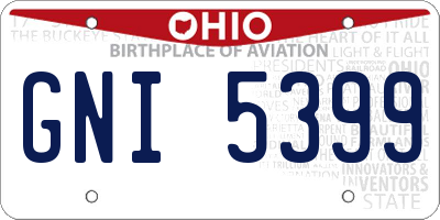 OH license plate GNI5399