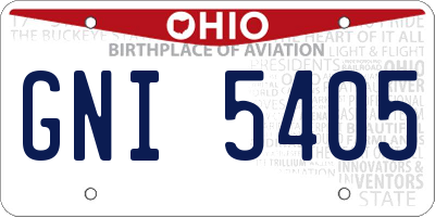 OH license plate GNI5405
