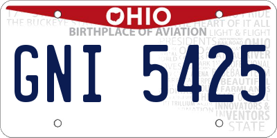 OH license plate GNI5425