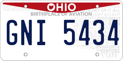 OH license plate GNI5434