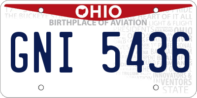 OH license plate GNI5436