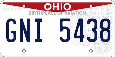 OH license plate GNI5438