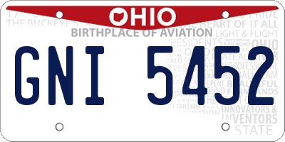 OH license plate GNI5452