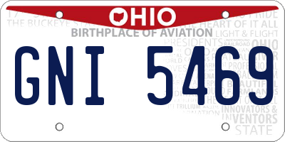 OH license plate GNI5469