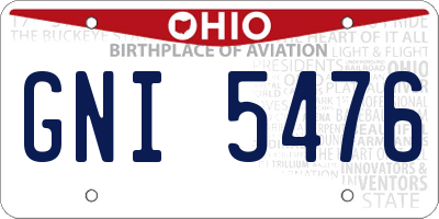 OH license plate GNI5476
