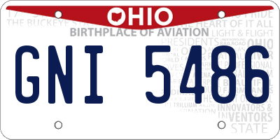 OH license plate GNI5486