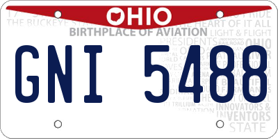 OH license plate GNI5488